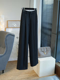 The Trousers Are Very Good! And Hanging And Trousers ~ Wide-Legged Trousers Women High-Waisted Vertical Suit Trousers Spring