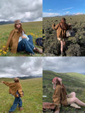 [Original Snowflake Peel] Maillard Retro Leather Jacket Women's Autumn Loose Collar Casual Locomotive Jacket
