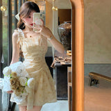 New French Temperament Fashion Romantic Bow Small Sleeve Dress In Summer 2025