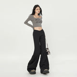 2026 Autumn New Niche Design V-Type High-End Horn Pants Interview Commuting Thin Trousers