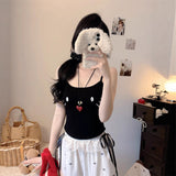 10117 #Summer Cute Slimming Bottom Blouse Kt Cat Soft Sister Sling Vest Sexy Short Girl