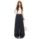 1010 Spring New Micro-Bneer Trousers High Waist Thin Feeling Casual Broad Leg Trousers Women