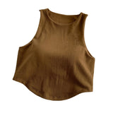 932# Irregular Sling Vest Women 2025 Spring/Summer New Sleeveless Short-Sleeveless Short-Socked T-Shirt T-Shirt Tide