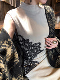 New Chinese Sleeveless Dress With Elegant Knitted Shawl Coat Top