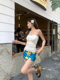 2026 New Hottie Sexy Strapped Summer Flower Skirt Bag Hip Dress Three-Piece Swimsuit Woman