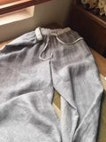 CHAO Class Recommendation! Old Money Style High Sense ~ Gray Splicing Tight Waist Rope Design Linen Broad Leg Pants