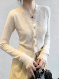 French Gentle Temperament High-Level Sense Apricot Top Woman 2026 Spring Hair Design Inside The Bottom Shirt Can Be Worn