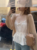 Blue éºéº/Antique White ˜ðÍñfale Lei Small Sling White Linen Sweet Vest Body