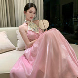 2025 High-End Exquisite Dress Light Luxury High-End Sense Of The New Chinese Style Embroidery Temperament Pink Fairy Dress