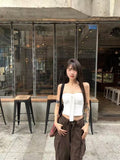 10152# Summer New Pure Sexual And Sexy Strap Clean Word Around Thin Woman Fixed With Chest Mat On Top