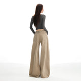 25 Autumn And Winter New Washing Faetyle Fabric High Waist Thin Design Loose Broad Leg Leisure Pants Women