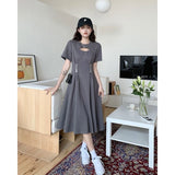 Pure Lust Wind Splicing Hollow Dress Summer Large Size Ins Tide Sweet Hot Sister Zipper To Show Thin Dress