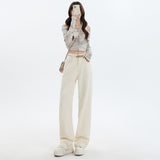 Apricot-Colored Narrow-Edscline Straight-Trousers Ultra-Comfortable Trousers And Lengths