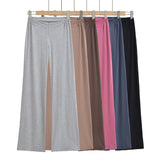 Purely Want Girl V-Shaped Waist-Hanging Feeling Modale Zip Thin Slacks Home Fitness Pants Wide Leg Trousers New
