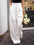 Curry Linen Broad Leg Pants Women 2026 Early Spring High-Waist Hanging Slacks Fashion Cotton Trousers