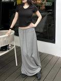 Jelly Skirt Giant Comfortable Tiansi Cotton Dress Open Long Dress Woman Summer Fall Feeling Slim Half Skirt