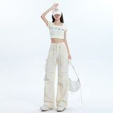 1607 Six-Color Summer New Fast-Drying Women's Trousers Tight Rope High Waist Wide Feet Tall Tall