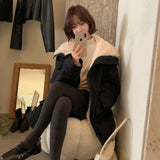 Korean Version Of Winter Retro Loose Inner Lamb Hair Thick Pie To Overcome Warm Cotton Coat Coat Coat 3 Colors