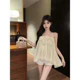 French Temperament New Pure Sexual Sexy Three-Dimensional Flower Design Bras Hanging Neck Vest Sweet Slings Women