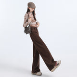 2025 Thick Velvet Trousers Of The Big-Legged Jeans Women's Autumn And Winter Scissors High-Tipped Trousers