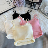 9108 # People Cotton Tacic Sling Vest Women With Chest Pads Pure Lust Style Short Repair Beautiful Backs Of The Small Set-Up Shirt