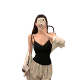 791 # People Cotton Thin V-Neck Lace Slings Women's Spring And Summer New Domestic Vacation Vest Design Sleeveless Top