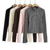 Double-Sided Deyvel Half-High-Necked Bottoming Shirt For Women's Autumn And Winter Hottie To Keep Warm Long-Sleeved Yoga Tops