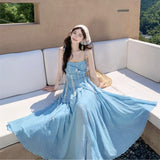 Yunnan Tourism Two Sets Of Holiday Style Brat Small Sling Wearing A Half-Dress Unique Beautiful Summer Suit