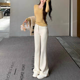Mainly Thick Warm And Thin Velvet Sense Elastic Winter Horn Trousers