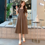Pregnant Women's Summer Dress 2025 New Korean Version Of The Summer Sweet Age Reduction Simple Folding Pregnant Women's Dress