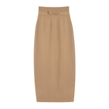 Girls In Wool Group V-Neck Knitted Sweater / Height Waist Skirt Lazy Daily Commute