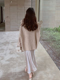 Full Of Early Autumn Lazy Sweater Knitted With Open Shirt Women's Autumn New