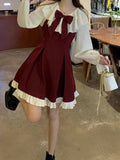 2026 Princess Style Decrease Dresses Women's Autumn Dress New Small Design Sensing Bow Sling With Short Skirt