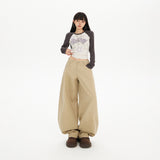 YC& Vintage High Waisted Camast Banana Trousers Broad Legs And Jeans Women & Long Pants