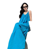 2026 Thai Tourist Beach Dress Women's Seaside Vacation Wearing Sanya White Folded Slings Loose Dress