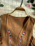 Vintage Bohemian Vest Women's Summer Tuxedo Embroidery Design Small Chic Light Luxury Blouse Tide