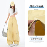 5744 Design Sense Retro Hottie Scissors Trousers Set Thin Multi-Pocket Broad-Legged Workwear Casual Pants Ultra Thin