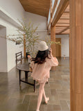 Early Summer Small White Flowers High Linen Lace Doll Set Women's Summer Thin Casual Shorts