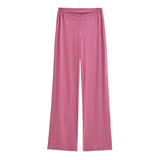 Purely Want Girl V-Shaped Waist-Hanging Feeling Modale Zip Thin Slacks Home Fitness Pants Wide Leg Trousers New