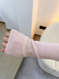 Owner Recommended / 100 Full Wool Sweater V-Neck Knitted Shirt With A Woman Pink Top