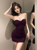 Spice Girls Kinesy Tset-Skinny Dress Girl Small Sexy Pure Temperament Slimming Waist Wrinkles Wrapped Breasts And Hips