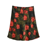 Vintage Oil Painting Flower Half-Dress Girl Spring And Summer New Design High-Waist Sexy A-Word Ass Short Skirt Printed Skirt