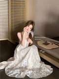 Seaside Holiday Wind And Wind Hanging Neck Dress Beach Dress Early Spring With Chest Cushion A Skirt Pure Desire To Hollow Long Dress