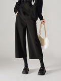 Specialty Quality Warm Eight-Point Broad Leg Pants 2025 Winter New Fashion Plus Thick Hairy Slacks Women's Pants