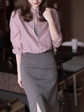 Spring And Autumn 2025 New Women's Design Sense Of Small French Shirt Temperament Collar Shirt Women's Long Sleeve Loose Top