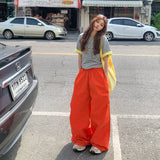 YC& Vintage High- Waist Loose Legs Pistones Night Spring And Summer Hundred Straight Sleety Sleeches Women's New