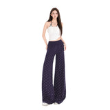 Wave Point Printing Atmosphere Feel Micro-Speaker Women Spring And Summer New High Waist Thin Lazy Leisure Horn Trousers