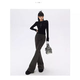 YC& Vintage Trumpet Trousers Slack Sleeves And Sweatpants Casual Winter & Regular