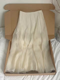 Apricot Skirt Spring And Summer 2026 New High-Rise Thin A Word Hundred Folded Lotus Leaf Side Long Skirt