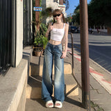 Vintage Hottie Low-Rise Loose Broad-Legged Trousers Spring And Summer Straight Jeans Women's New & Trousers Lengthened